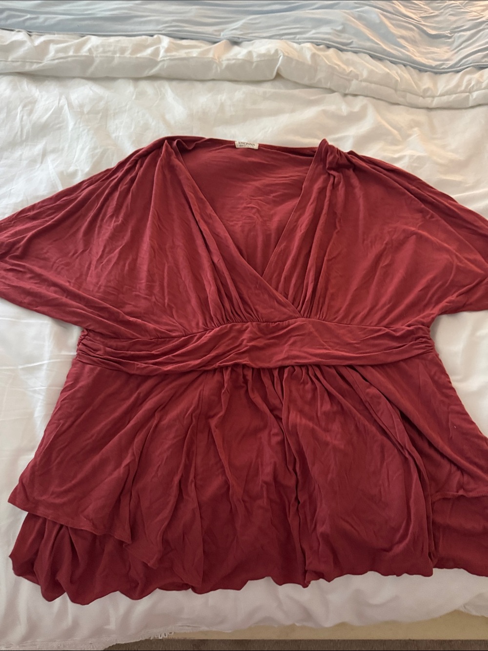 Kiyonna Brick Red Surplice Wrap Top